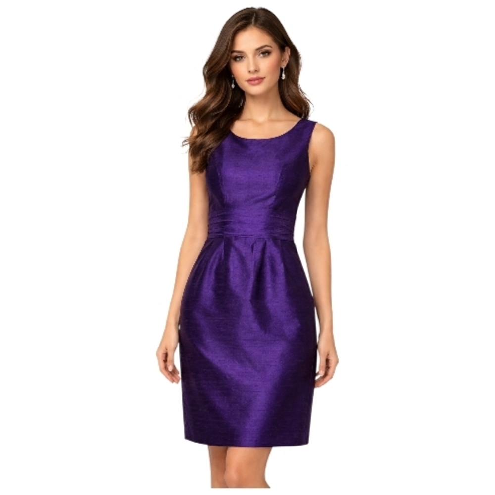Donna Morgan Rich Purple Midi Dress